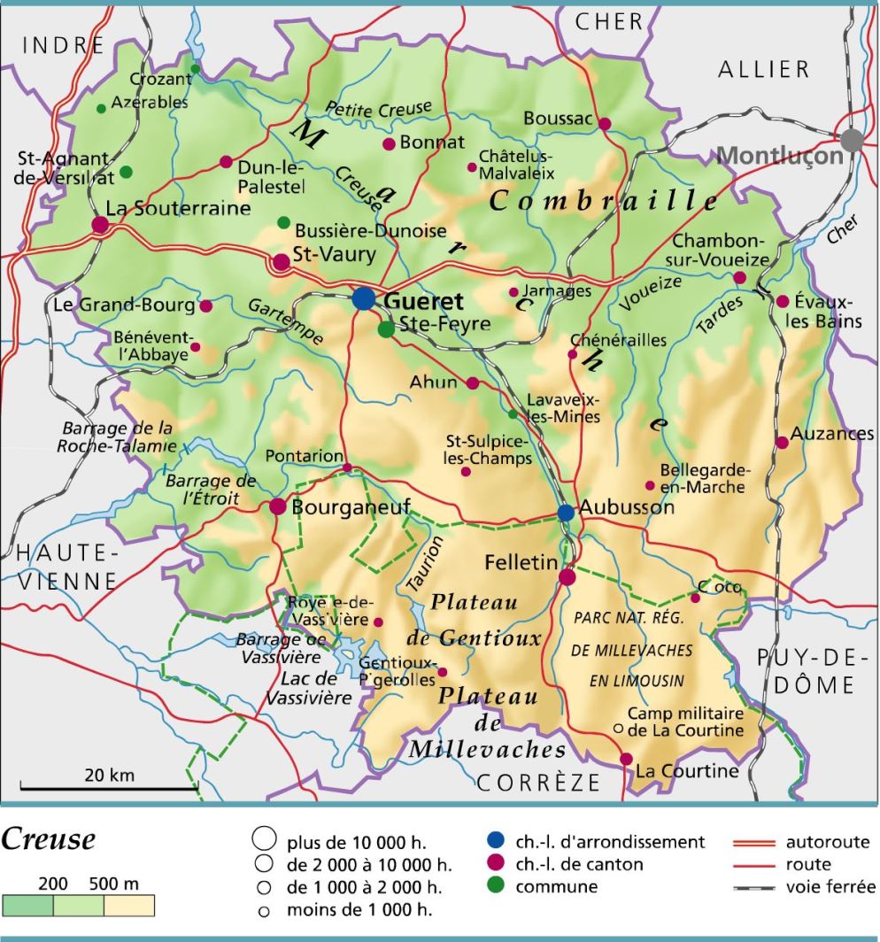 carte département Creuse