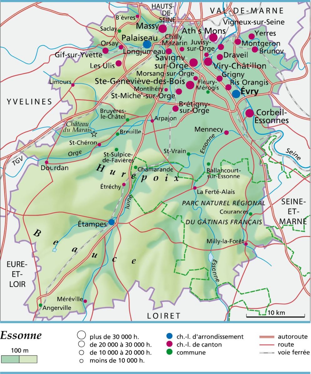 carte département Essonne