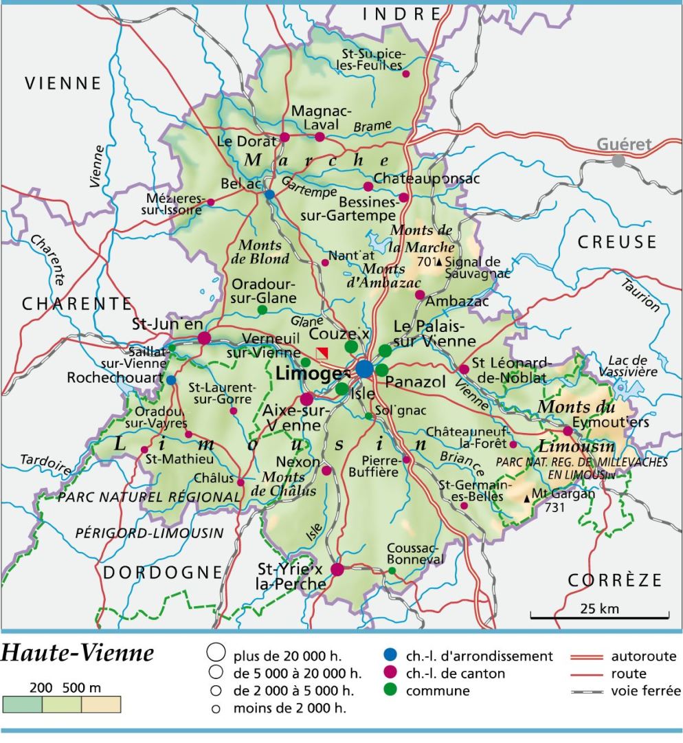 carte département Haute-Vienne