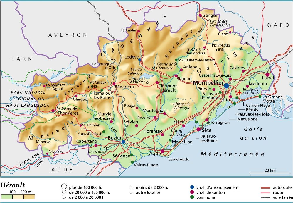 carte département Hérault