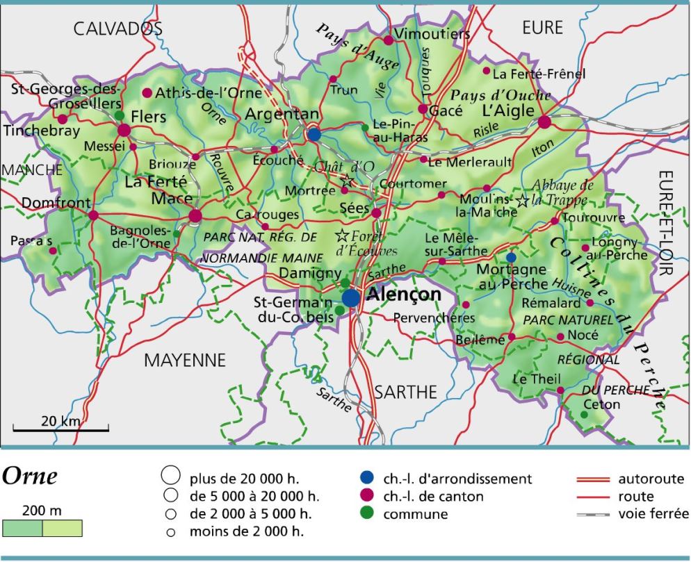 carte département Orne