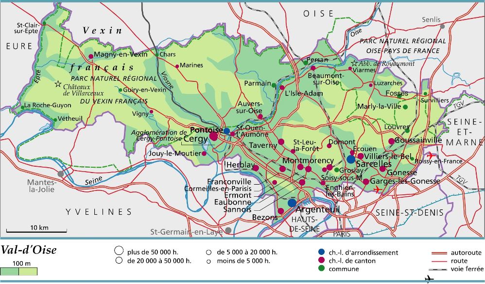carte département Val-d'Oise