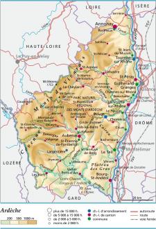 ardeche carte routiere