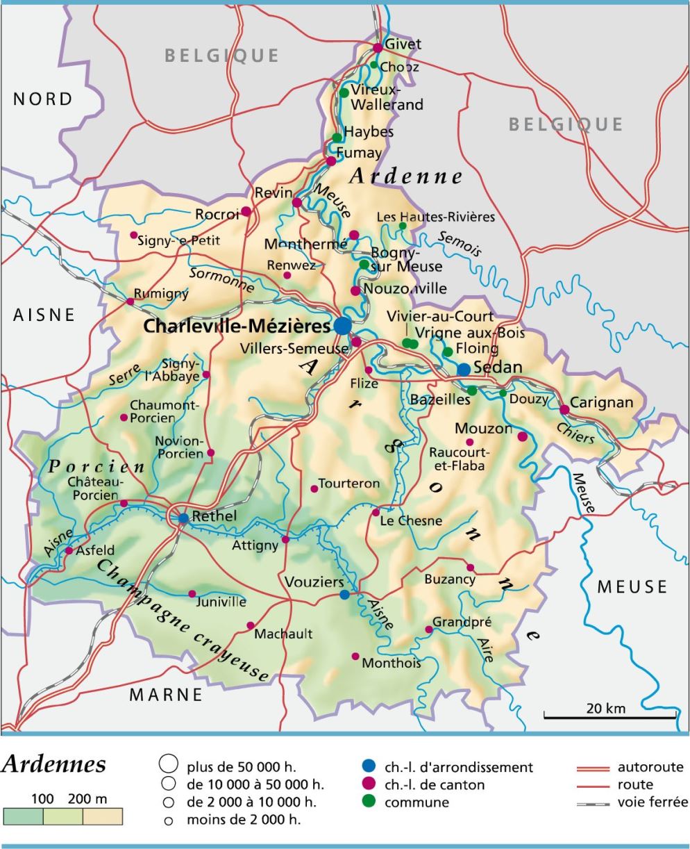carte département Ardennes