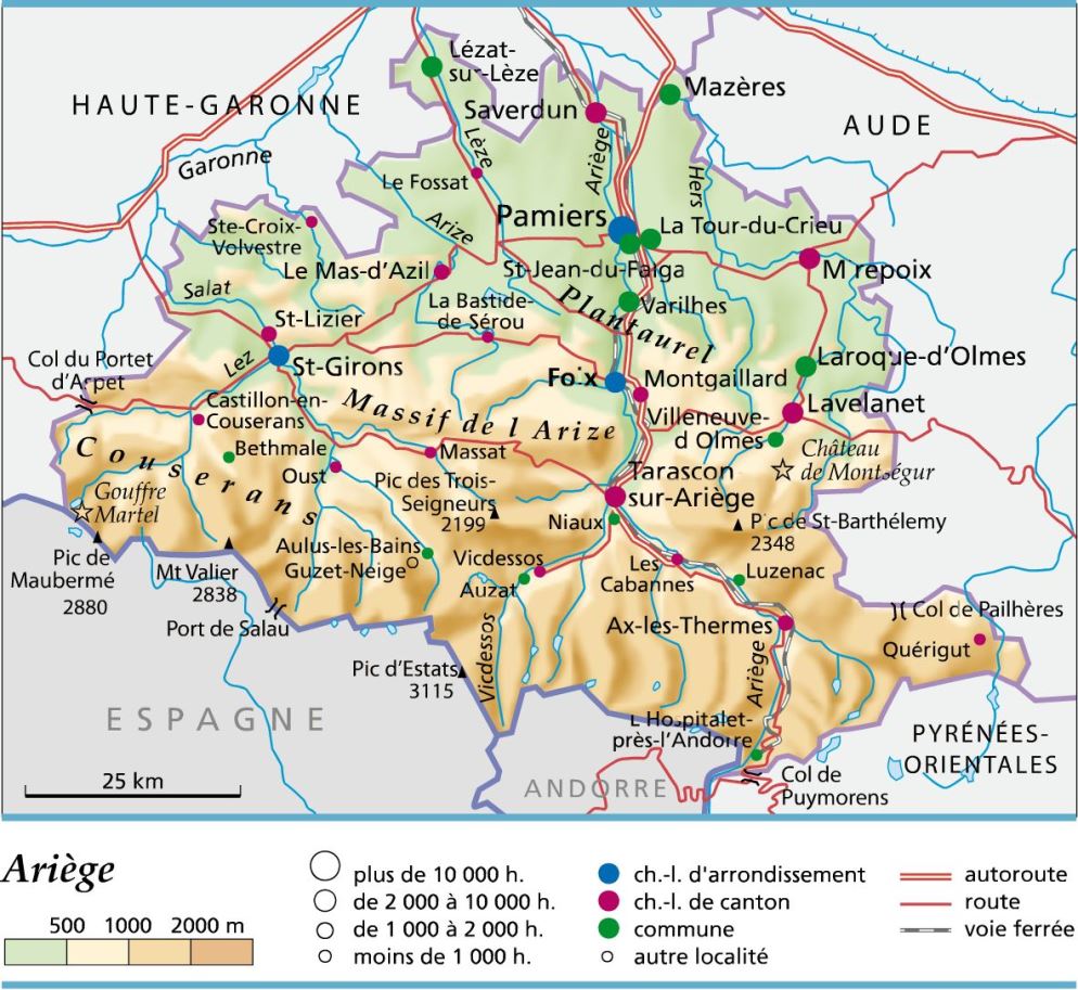 carte département Ariège