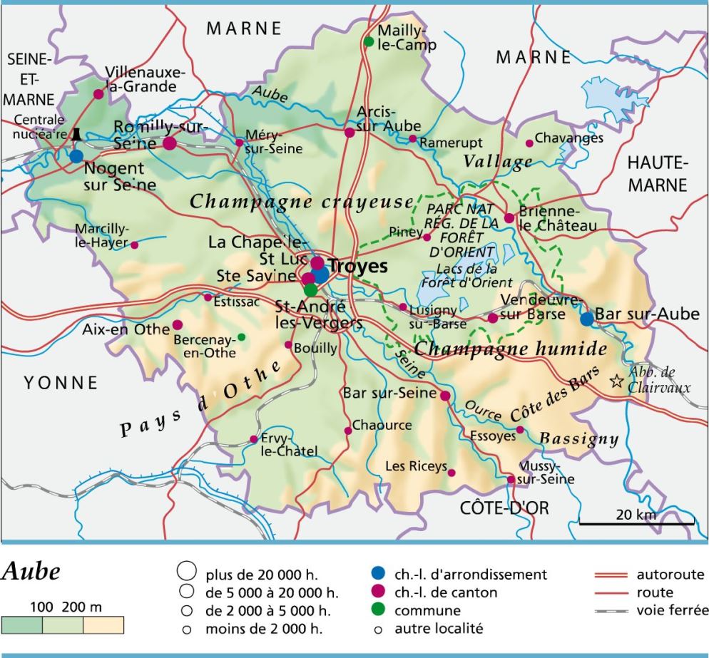 carte département Aube