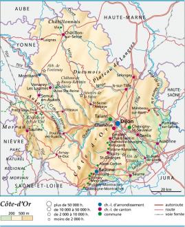 carte et plan Côte-d'Or