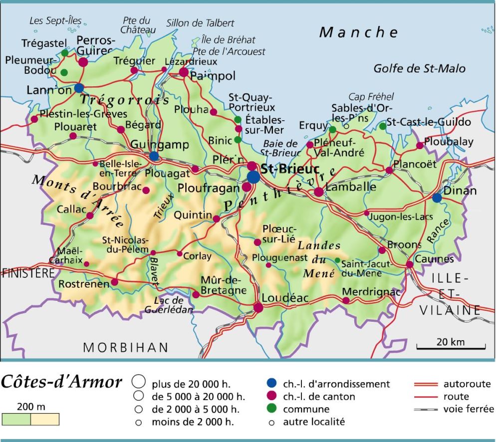 carte département Côtes-d'Armor