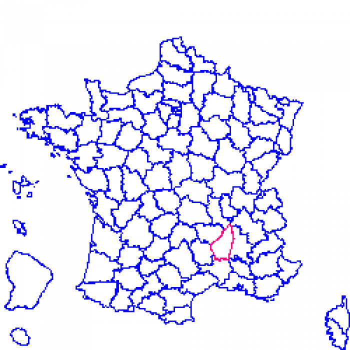 Ardèche sur la carte de france 07 sur la carte de france