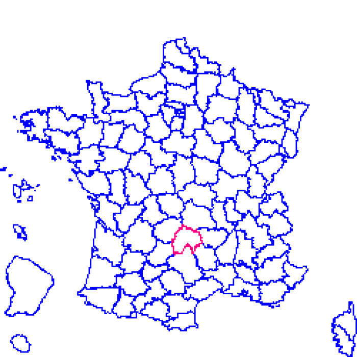 Cantal sur la carte de france 15 sur la carte de france