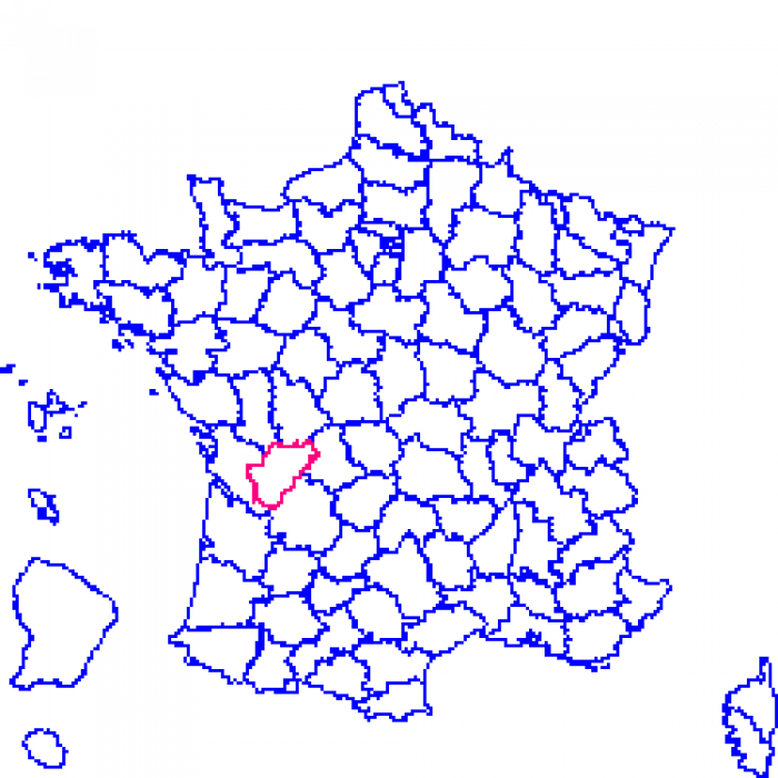 Charente sur la carte de france 16 sur la carte de france