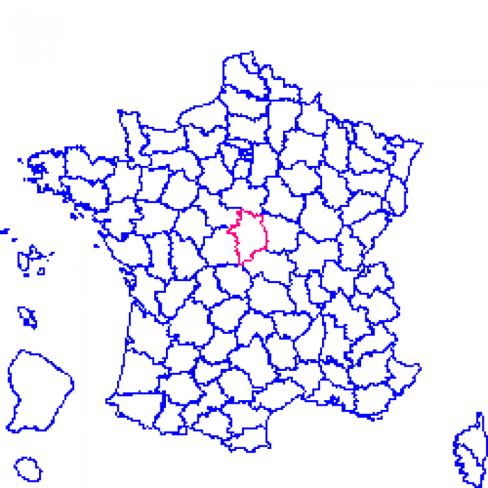 Cher sur la carte de france 18 sur la carte de france