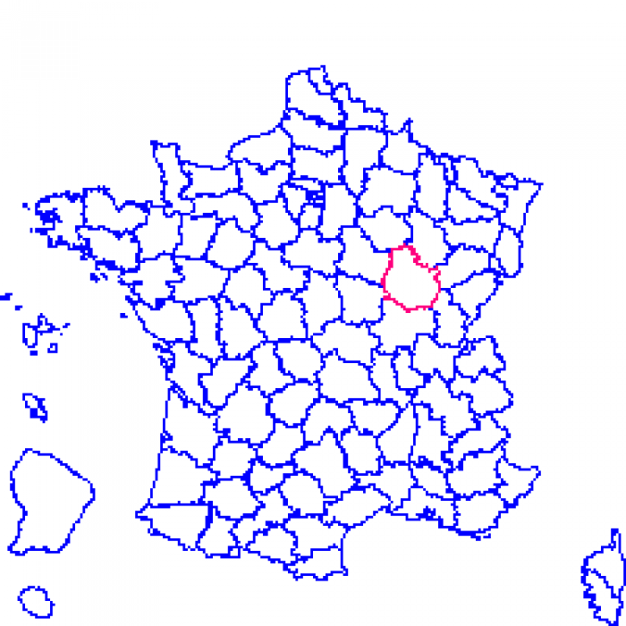 Côte-d'Or sur la carte de france 21 sur la carte de france
