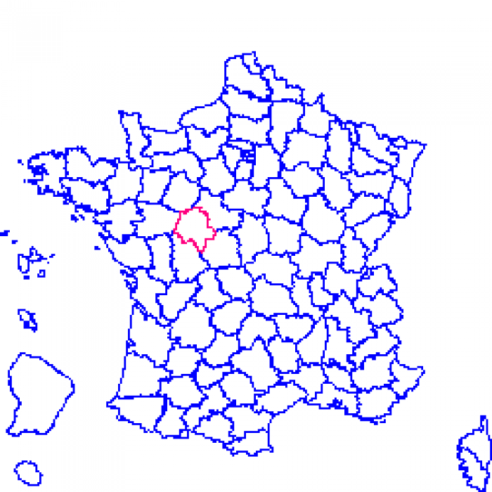 Indre-et-Loire sur la carte de france 37 sur la carte de france