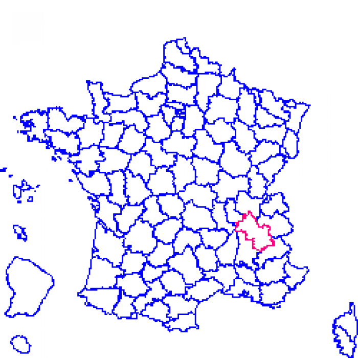 Isère sur la carte de france 38 sur la carte de france