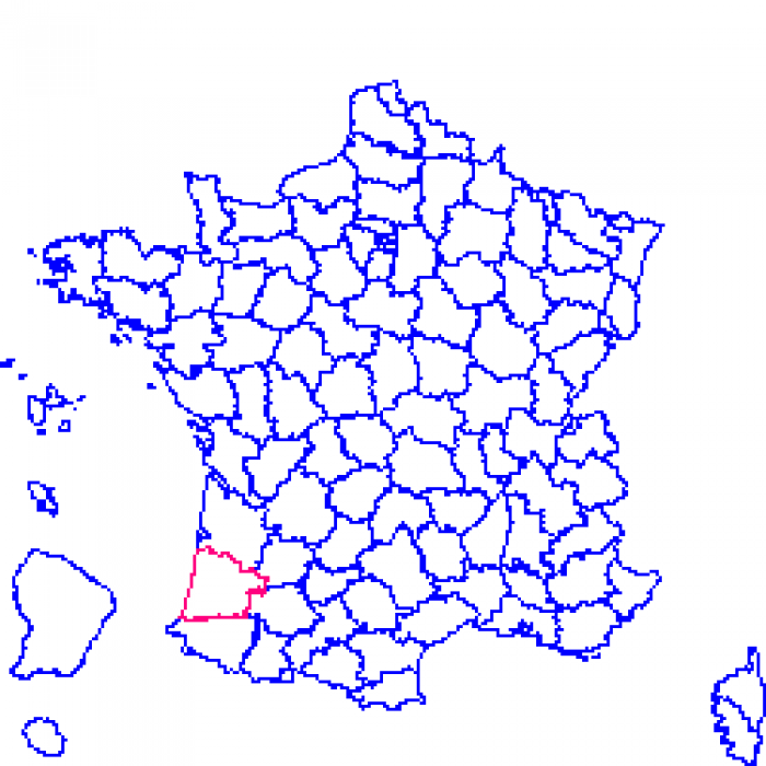 Landes sur la carte de france 40 sur la carte de france