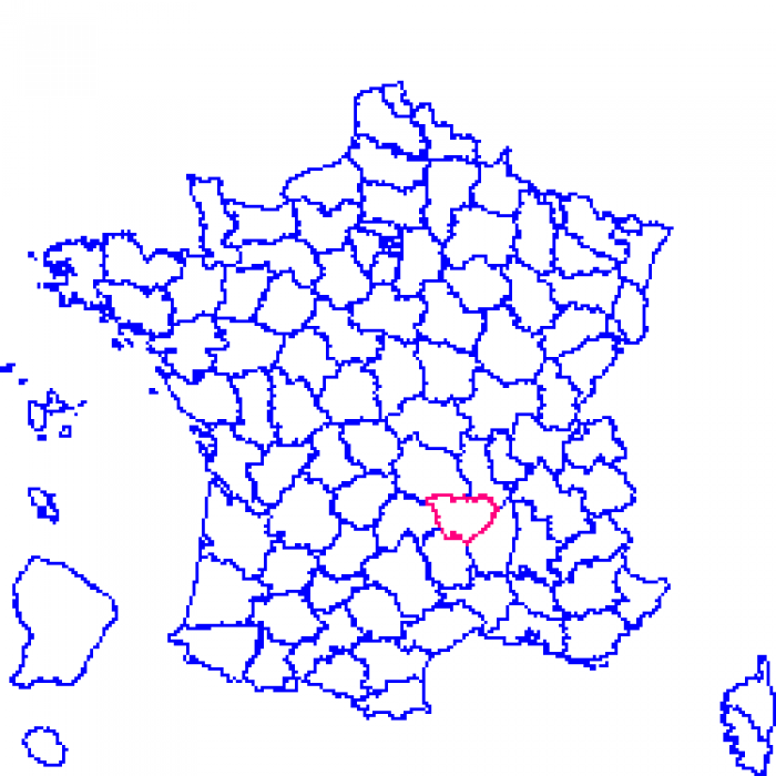 Haute-Loire sur la carte de france 43 sur la carte de france