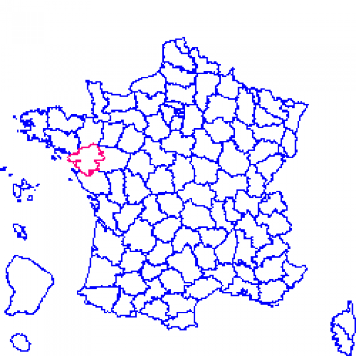 Loire-Atlantique sur la carte de france 44 sur la carte de france