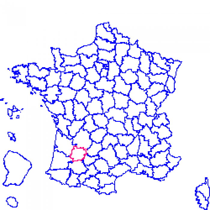 Lot-et-Garonne sur la carte de france 47 sur la carte de france