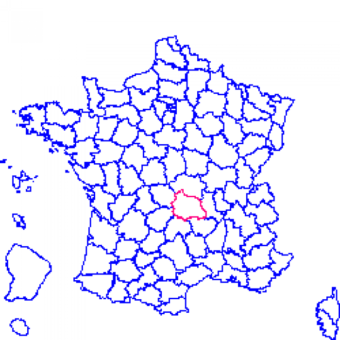 Puy-de-Dôme sur la carte de france 63 sur la carte de france