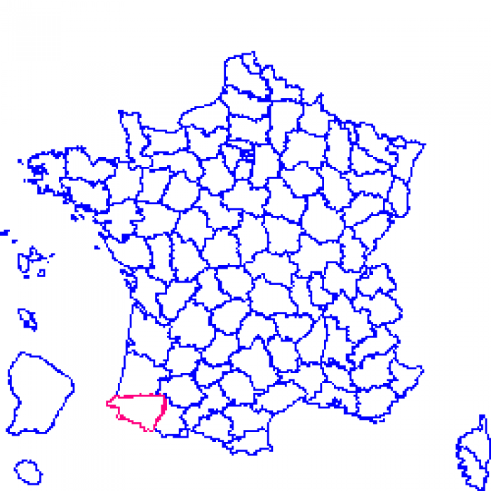 Pyrénées-Atlantiques sur la carte de france 64 sur la carte de france