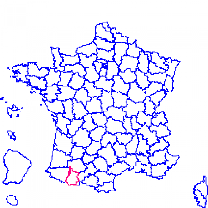 Hautes-Pyrénées sur la carte de france 65 sur la carte de france