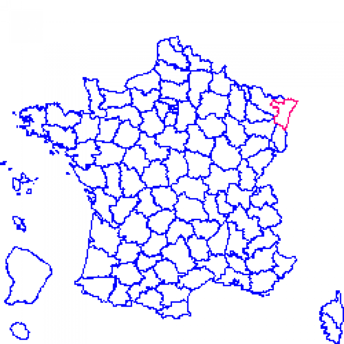 Bas-Rhin sur la carte de france 67 sur la carte de france