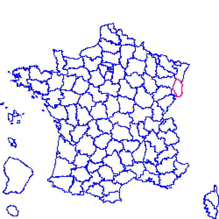 68 sur la carte de france