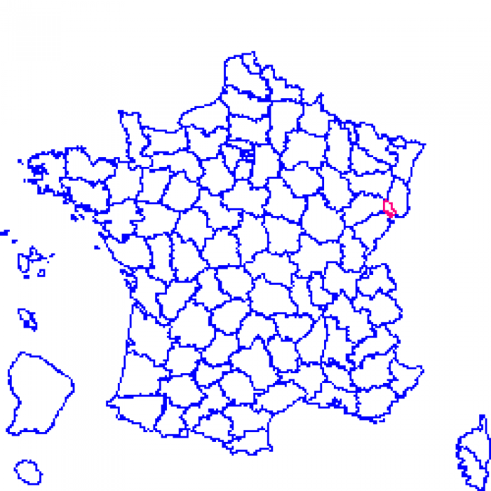 Territoire de Belfort sur la carte de france 90 sur la carte de france