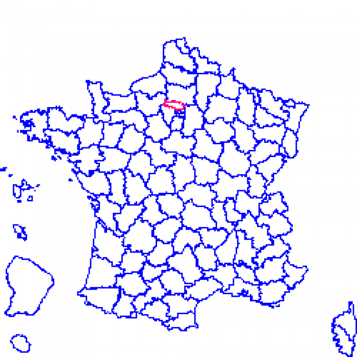 Val-d'Oise sur la carte de france 95 sur la carte de france