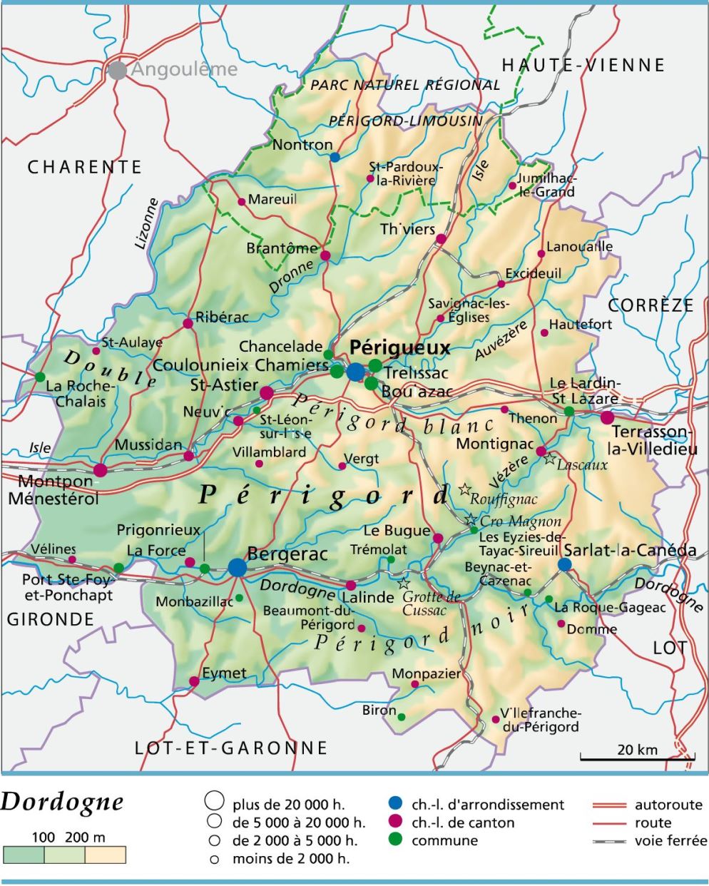 carte département Dordogne