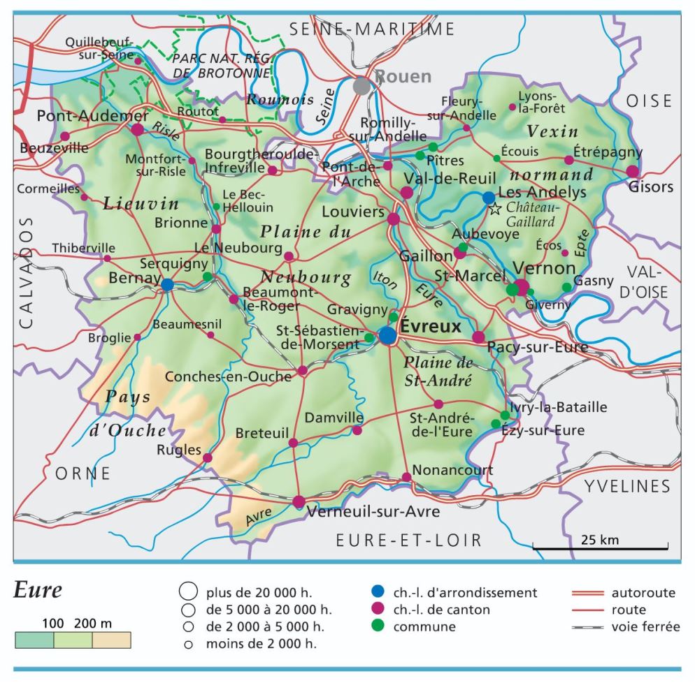 carte et plan du département de l'EURE carte département Eure