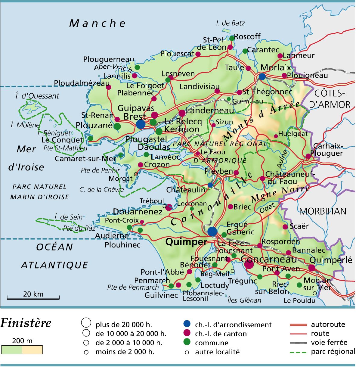 carte du finistère nord