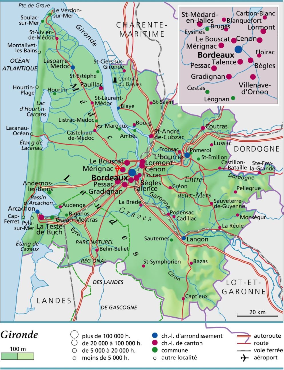 carte département Gironde