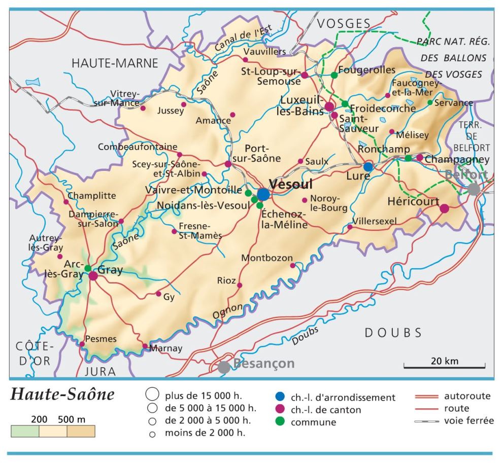 carte département Haute-Saône