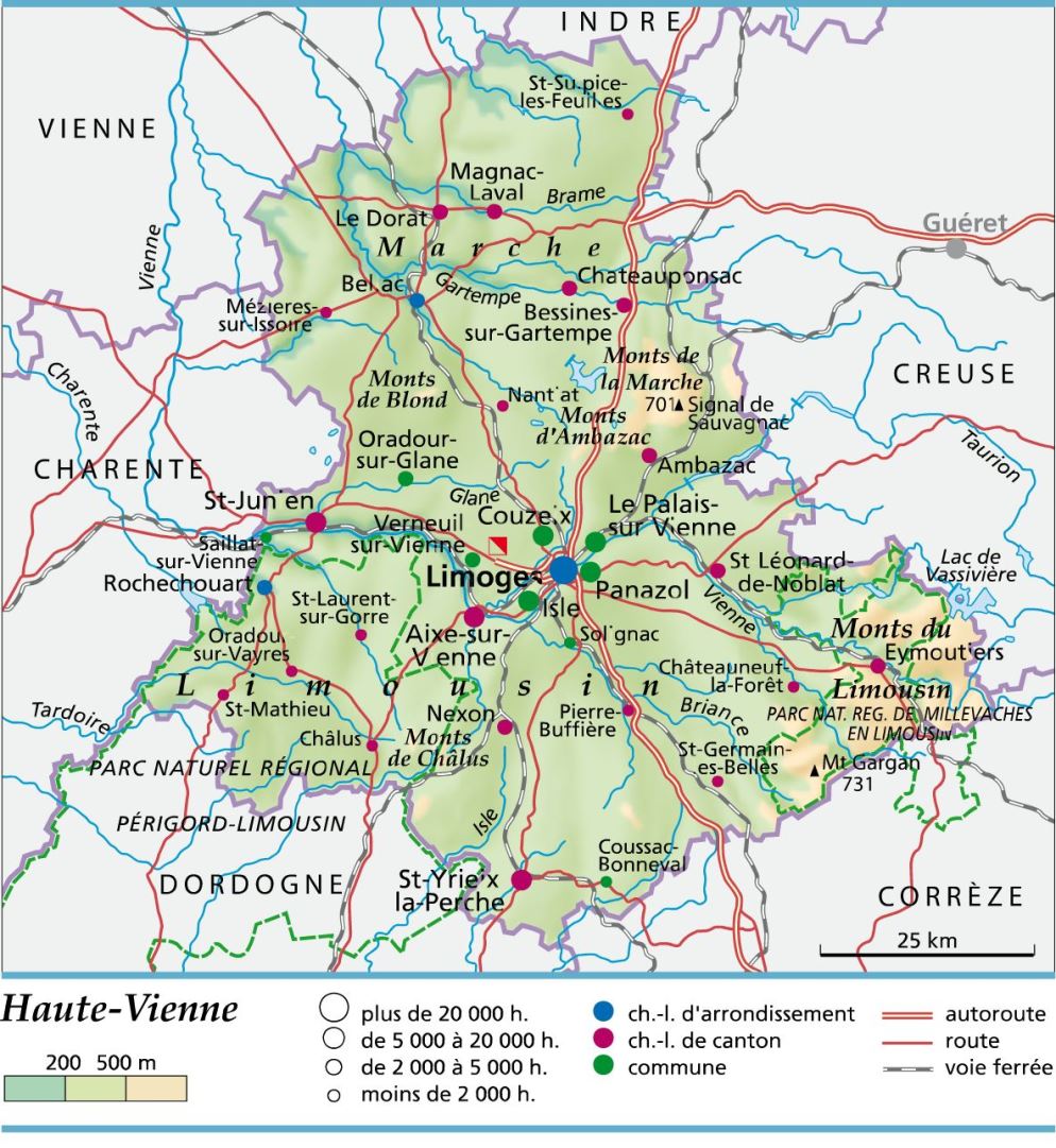 carte nord haute vienne