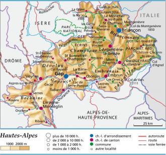 carte et plan Hautes-Alpes