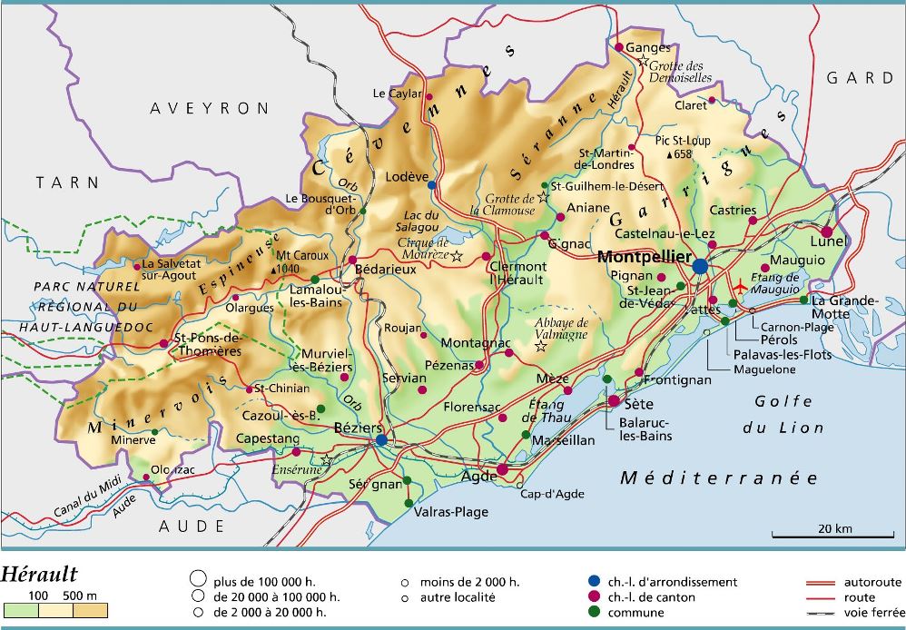 carte de lhérault 34 détaillée