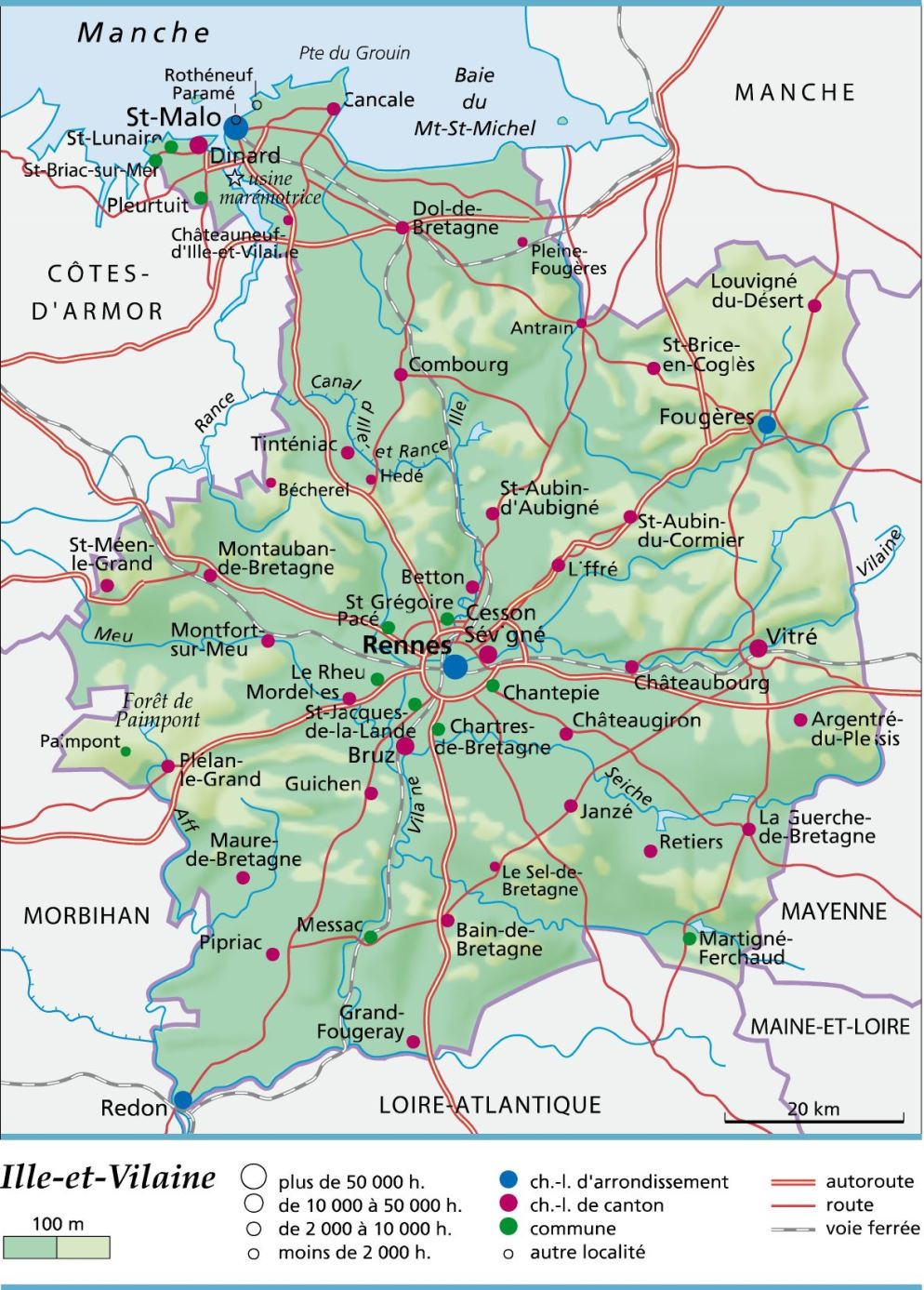 carte département Ille-et-Vilaine