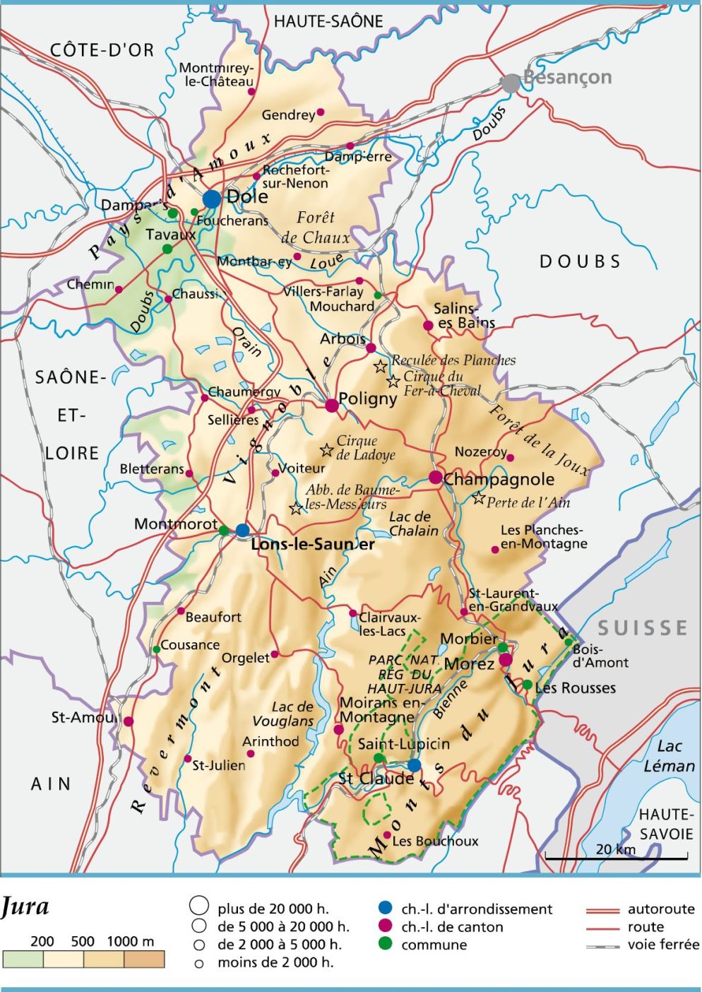 carte département Jura