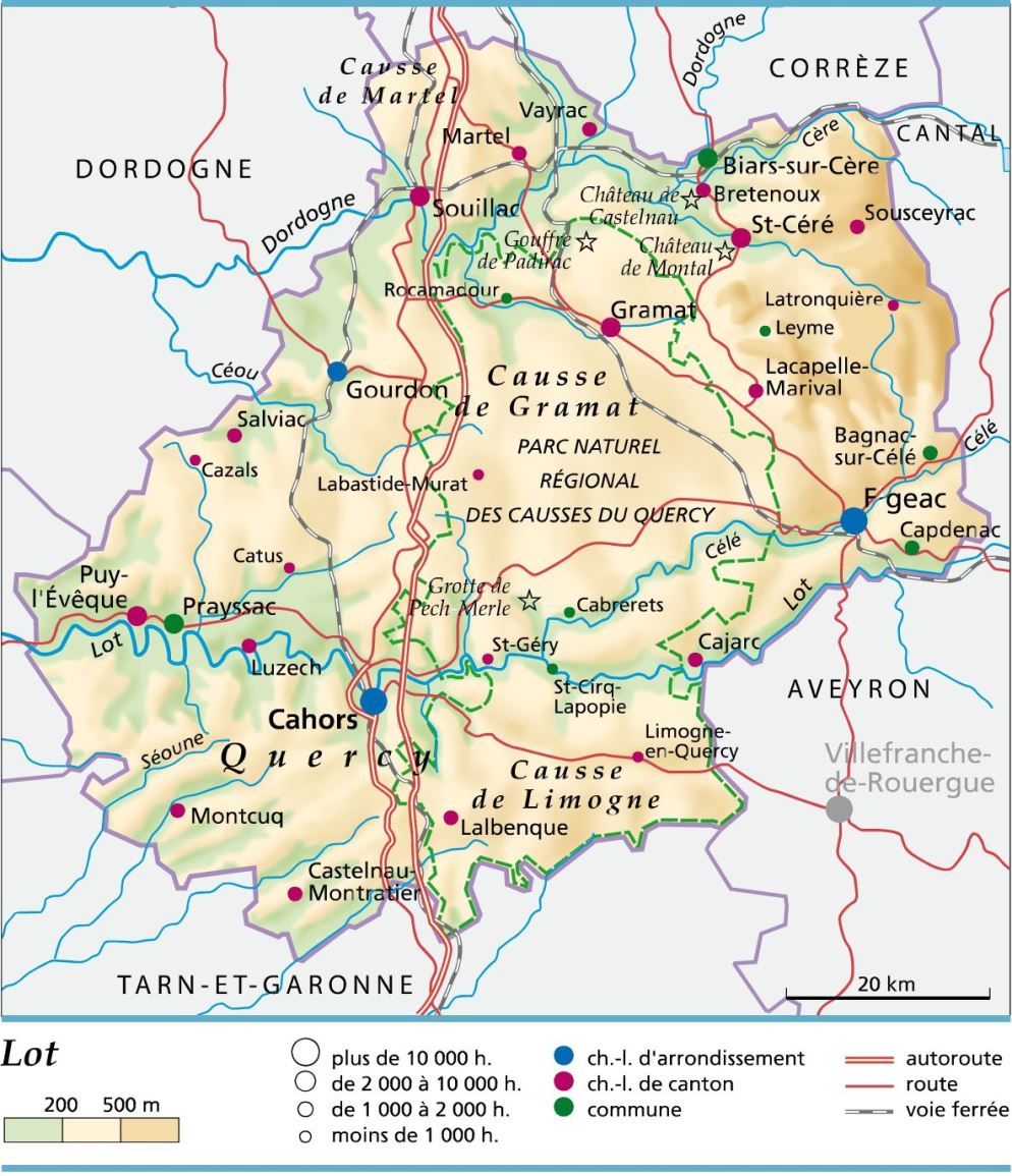 carte département Lot