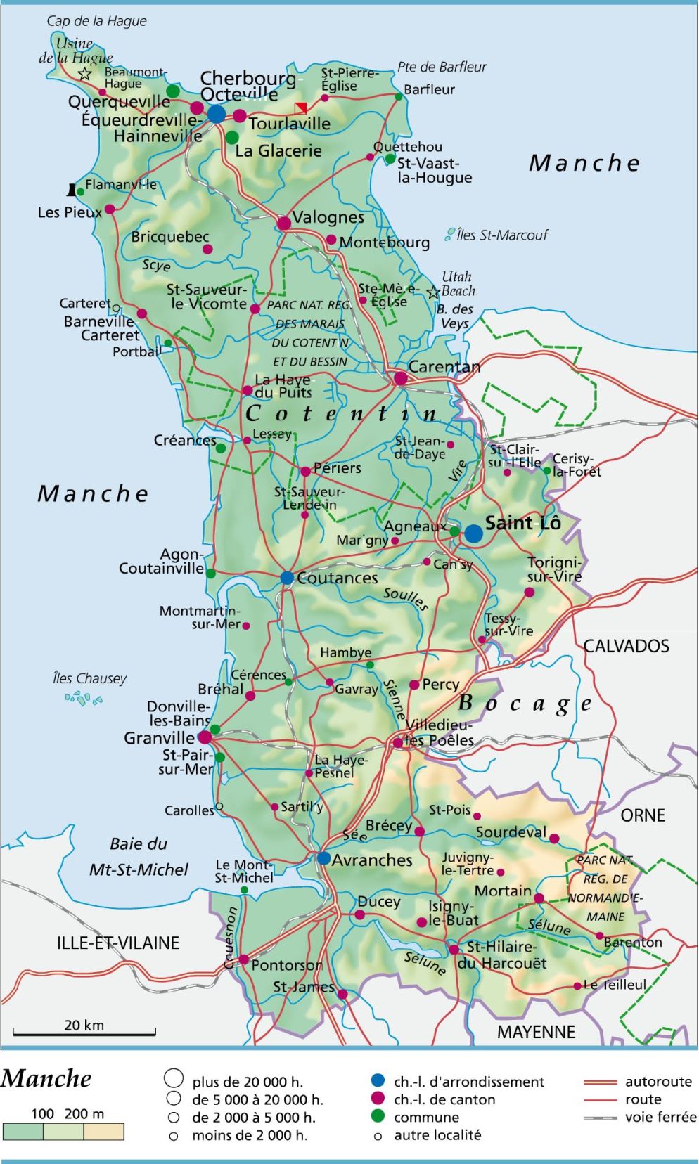 carte du departement 50