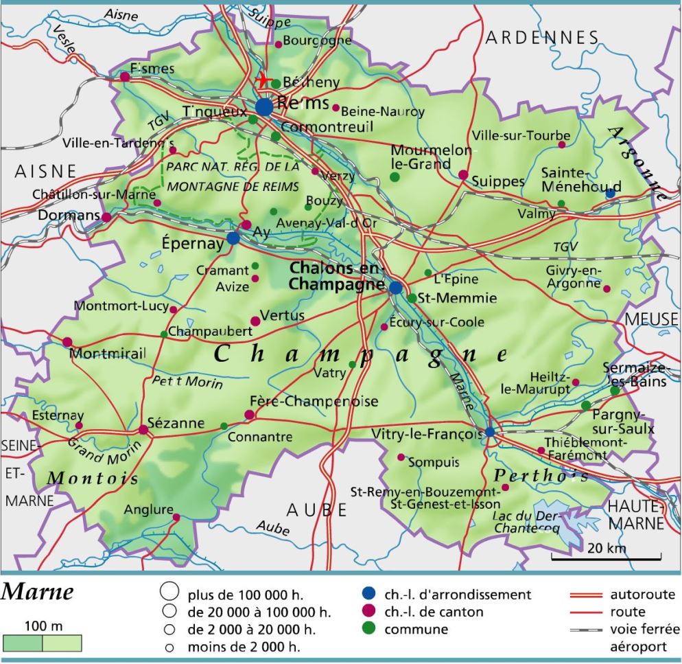 carte département Marne