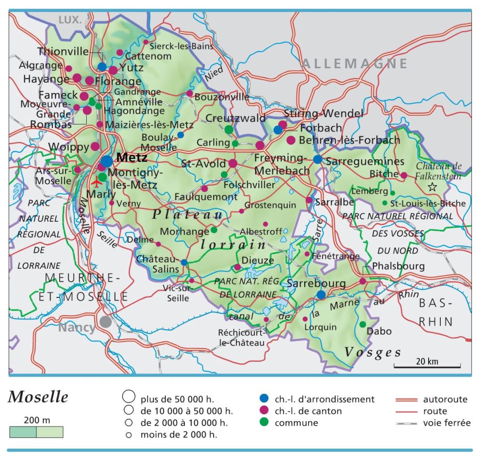 carte département Moselle