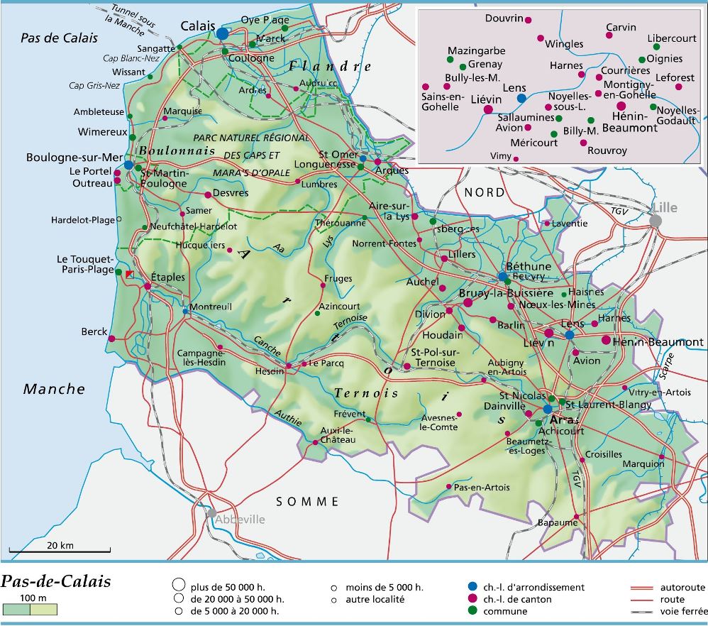 carte département Pas-de-Calais