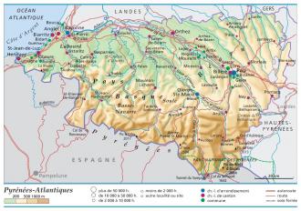 carte et plan Pyrénées-Atlantiques