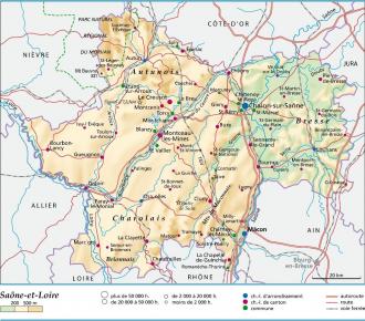 carte et plan Saône-et-Loire