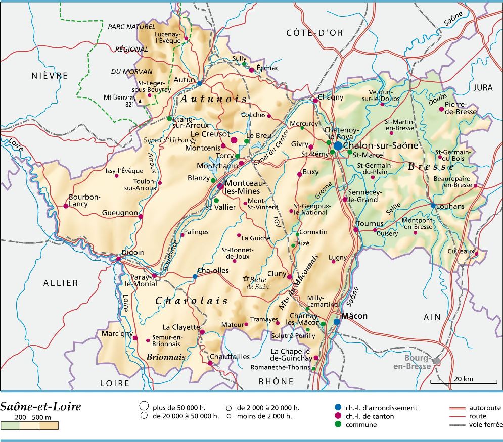 saône et loire carte