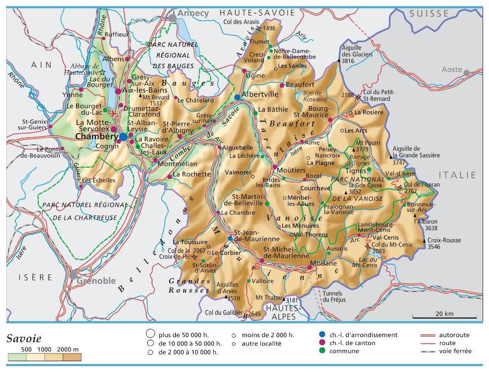carte département Savoie