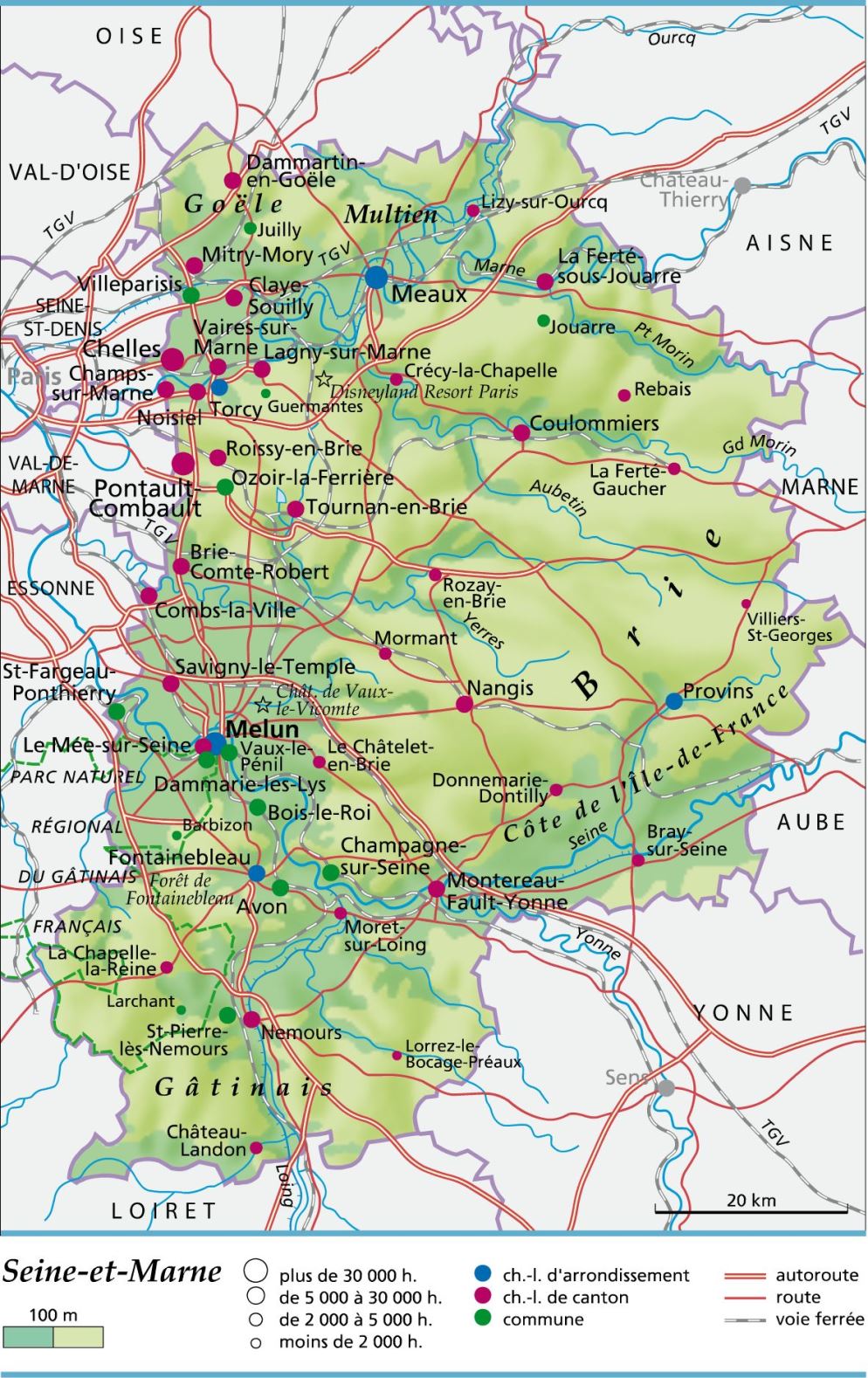 carte et plan du département de la SEINE-ET-MARNE carte département Seine-et-Marne